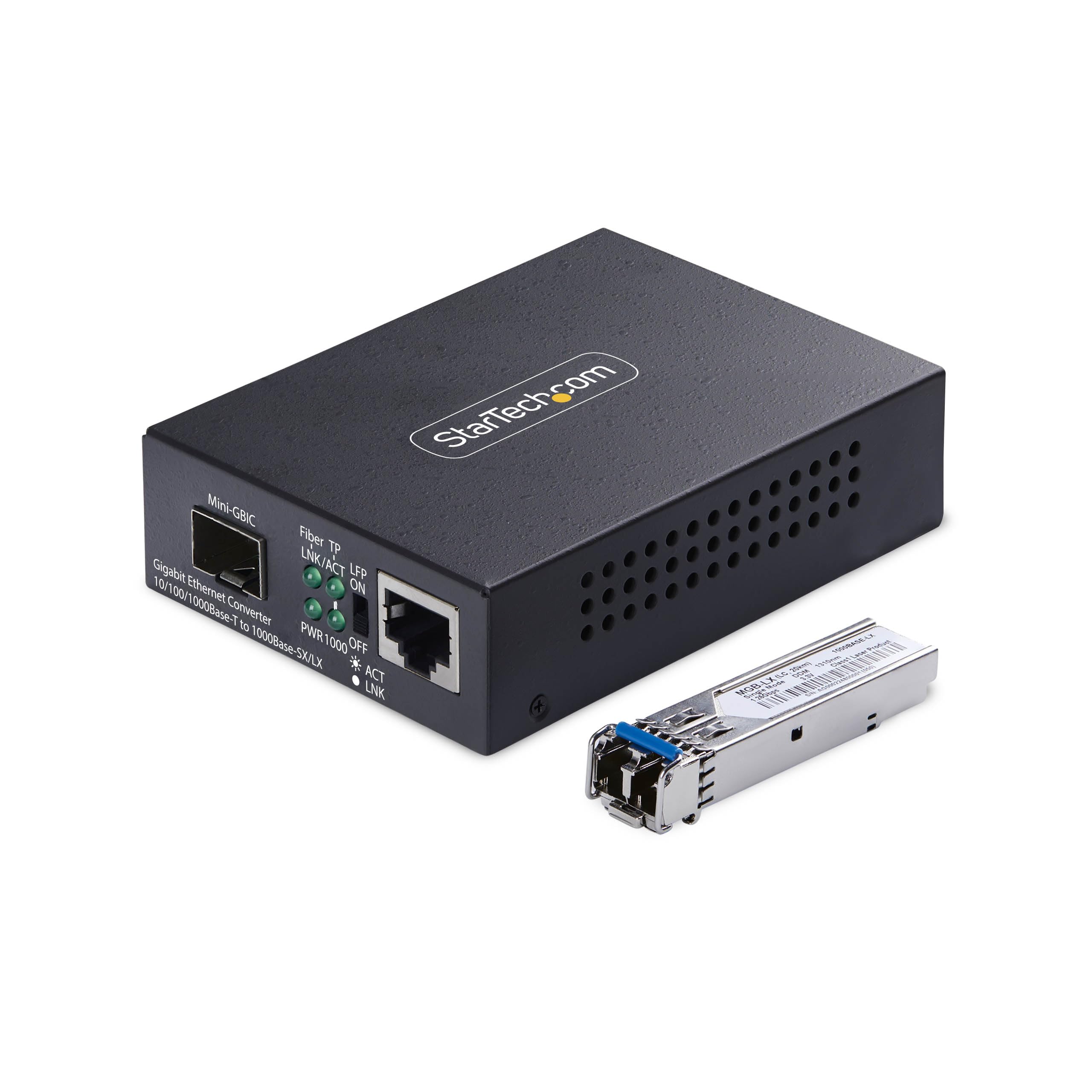 StarTech Gigabit Singlemode (SM) LC Fiber Media Converter, 10/100/1000 Mbps, 20km, RJ45 to LC, TAA Compliant StarTech+Gigabit+Singlemode+(SM)+LC+Fiber+Media+Converter%2c+10%2f100%2f1000+Mbps%2c+20km%2c+RJ45+to+LC%2c+TAA+Compliant