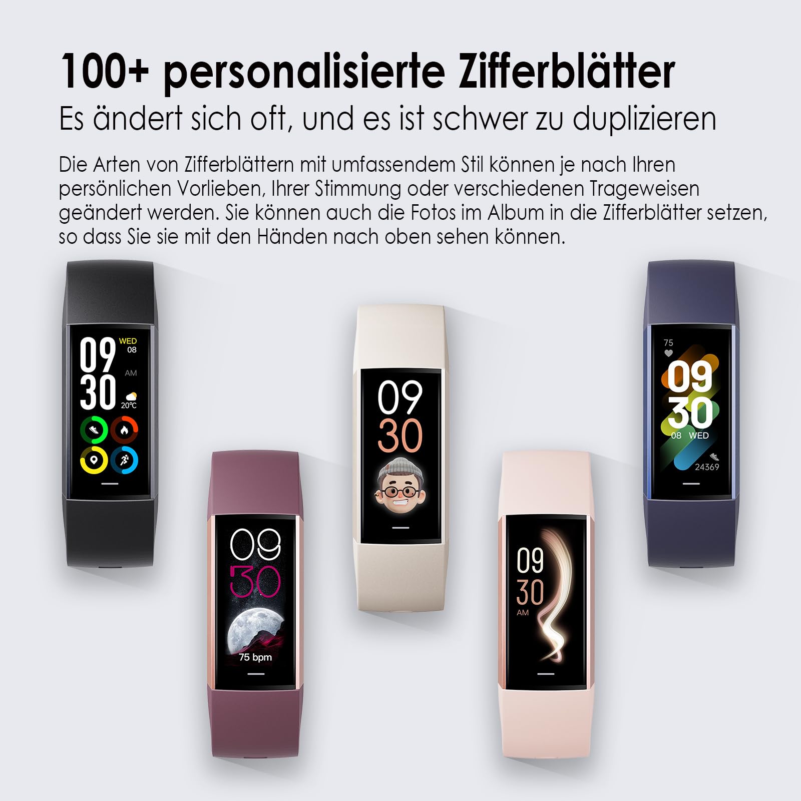 Fitnessuhr Herren Fitness Tracker Herren Blutdruckmessung Schlaftracker Gesundheitsuhr Schrittzähler ohne App und Handy Fitnessuhr Damen Schmal Pulsuhr Smartwatch Sportuhr Android IOS Schwarz Blau
