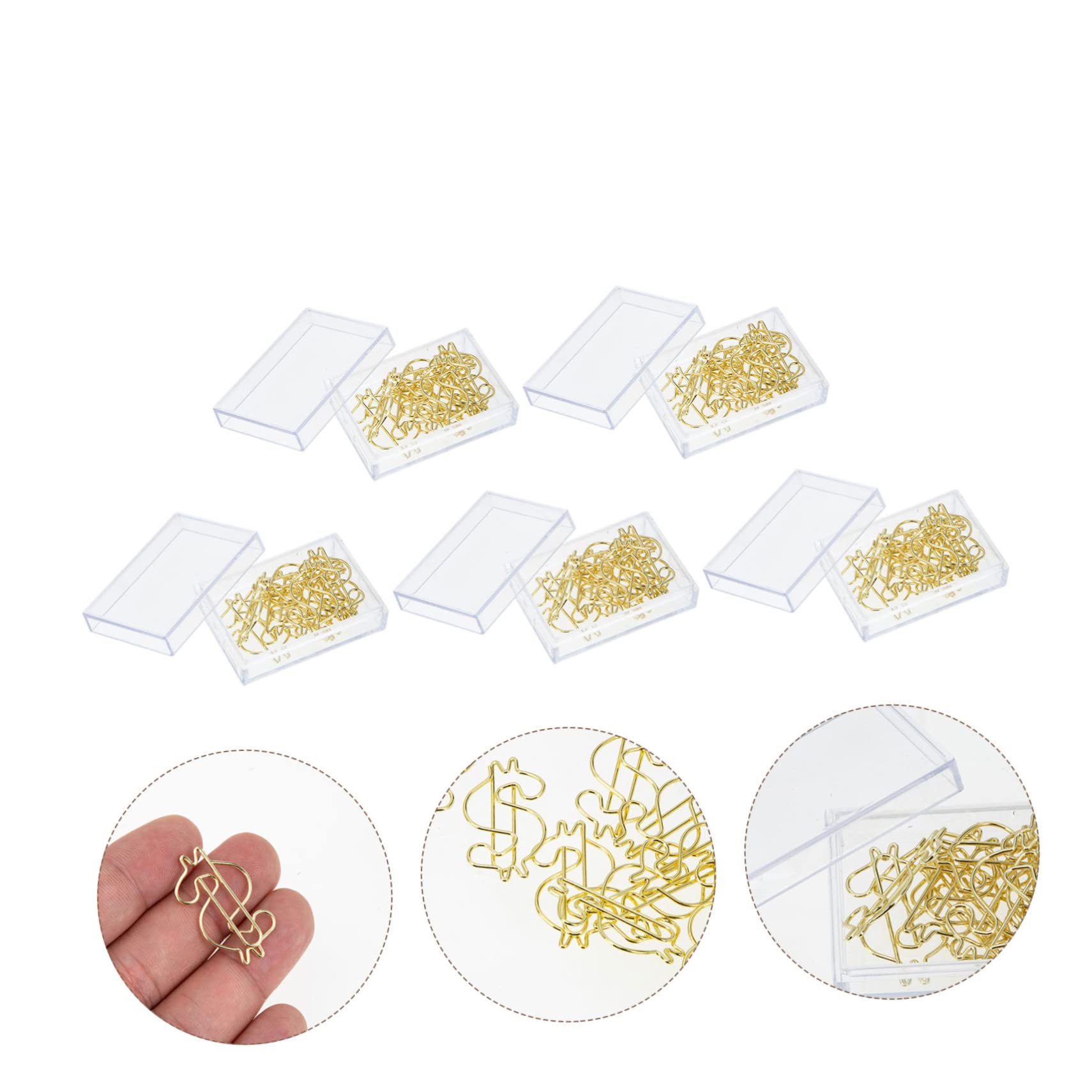 STOBOK 2 Sätze Goldene Büroklammer Büroklammern Groß Papier Clips Kabelklemme Große Bindeklammern Büroartikel Büromaterial Mappen Büroklammern Aus Legierung Gold-bürobedarf 50 Stück * 2