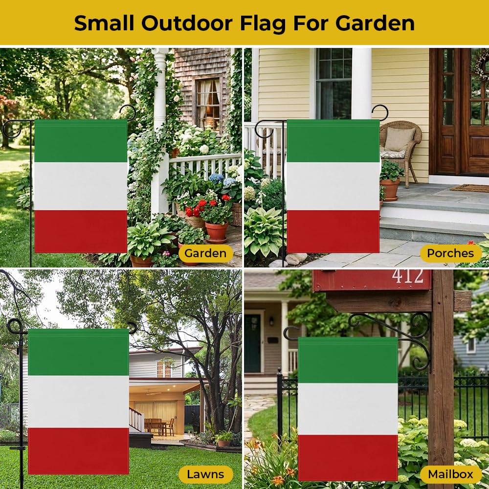 mflagperft Italy Garden Flag 12x18 Inch, Italian Yard Flag Outdoor Decor