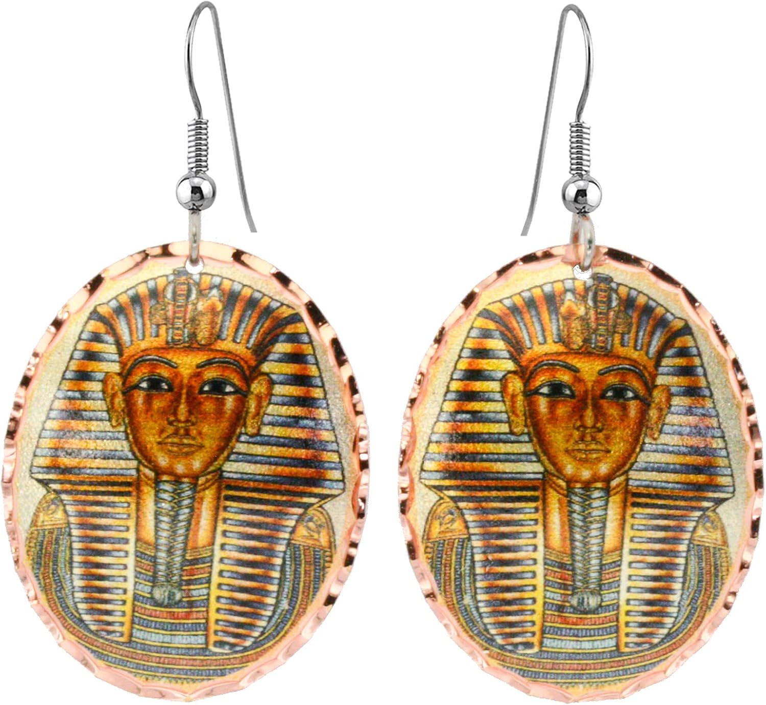 Handmade Copper Ancient Egyptian Jewelry Eye of Horus Scarab Beetle Lotus Flower Anubis Shu Bastet Cats Isis Goddess Egyptian Horus Bird Earrings