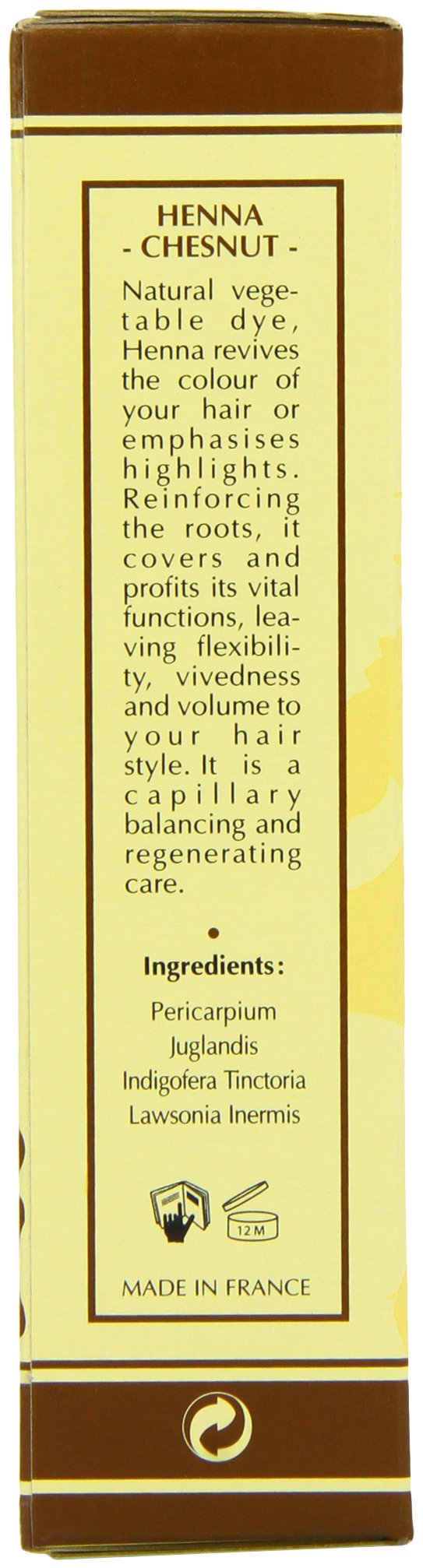 Henne Natur Chestnut - Tinte en polvo para el cabello, 90 g