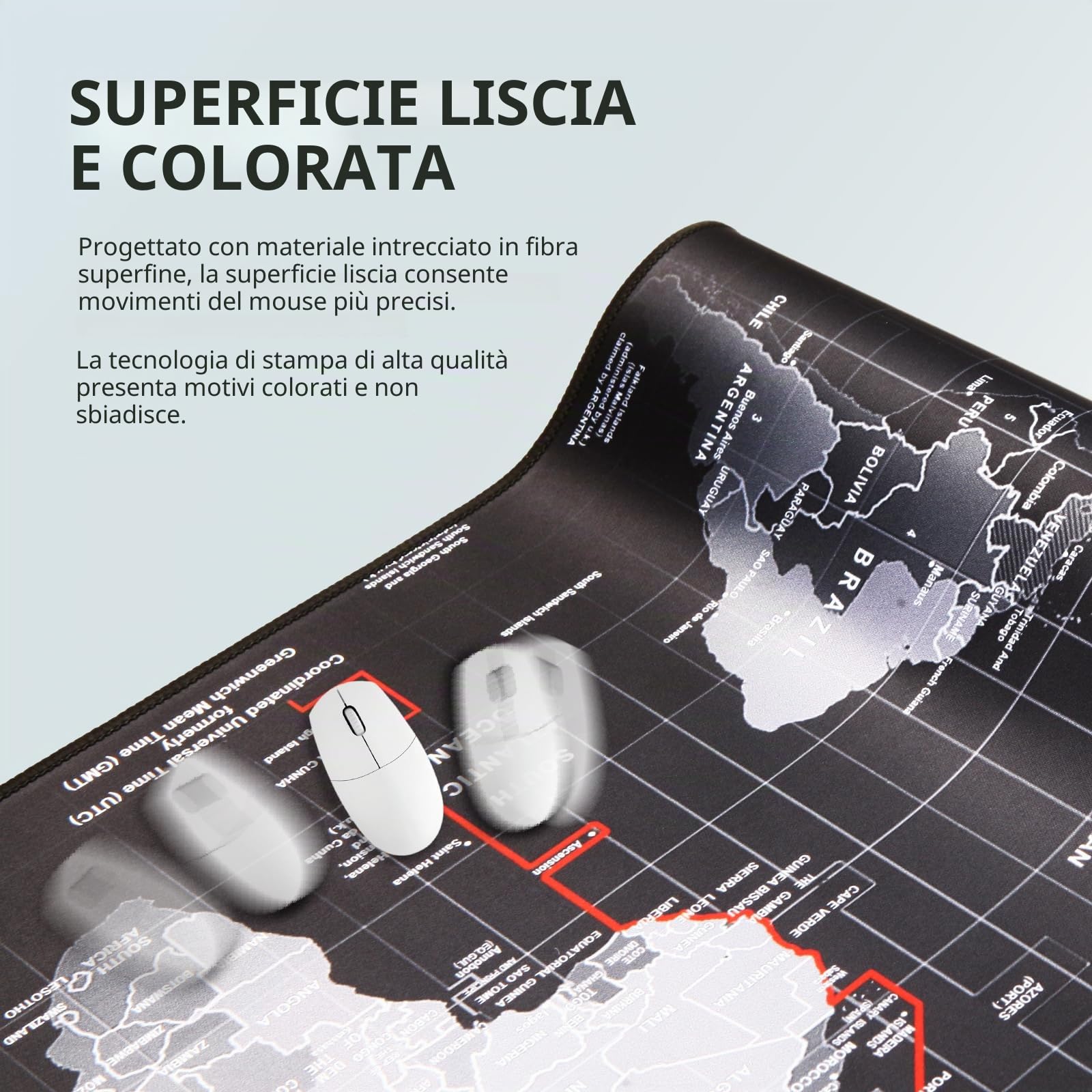 XXL Gaming Mouse Pad, base in gomma antiscivolo, tappetino da scrivania impermeabile per PC, bordi cuciti per laptop per il gioco, ufficio