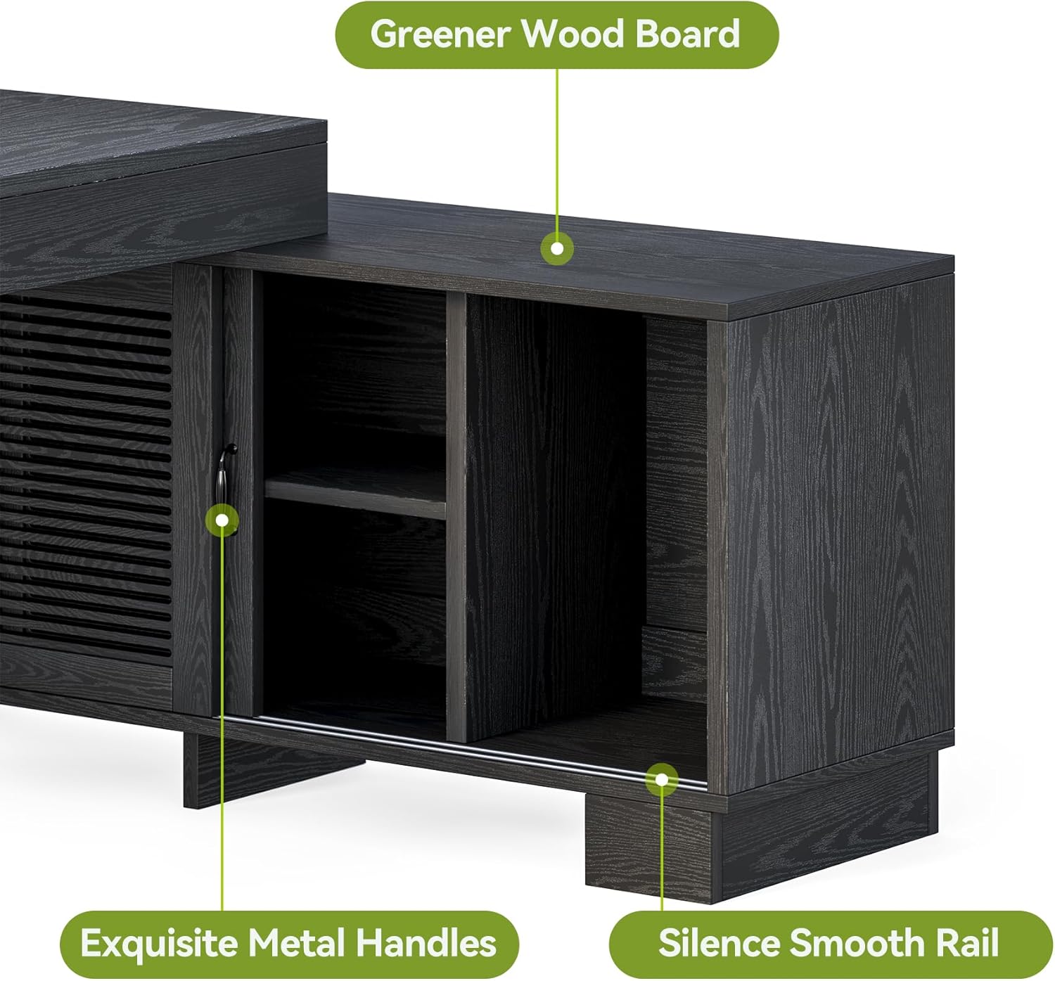 LITTLE TREE L Shaped Executive Desk, Large 63" Executive Desk with File Cabinet, Modern L Shaped Desk, Corner Computer Desk for Home Office & Business Furniture Workstation, Black