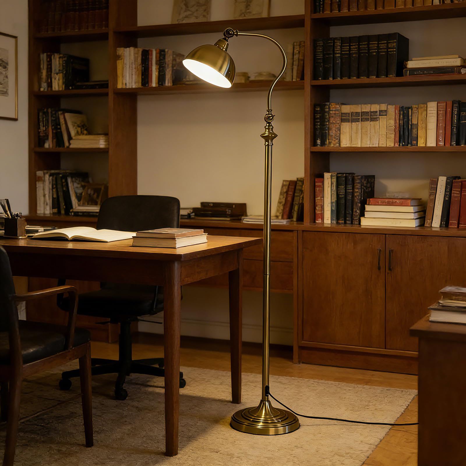 ACMHNC LED Stehlampe Wohnzimmer Dimmbar mit Schwenkarm, 12W, 960 LM, Metall | Vintage Stehleuchte mit Fernbedienung, E27, 3000K-6000K, Fußschalter und verstellbarem Lampenkopf, für Leseecke, Homeoffice