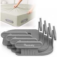 Bed Sheet Holder for Corners 4 Pack Keeps Sheets Tight & Wrinkle-Free Fitted Sheet Clips & Fasteners for King Queen Twin Mattress Durable Plastic Bedsheet Locker, Grey