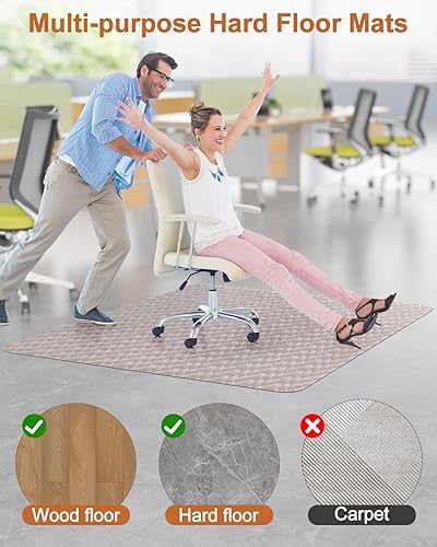 Vista 51 de Blvornl Tapete grande para silla de oficina para suelo de madera dura, tapete para silla con ruedas para madera dura, protector de suelo duro Gris