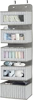 Over The Door Hanging Organizer with 5 Large Pockets - Wall Mount Pantry...