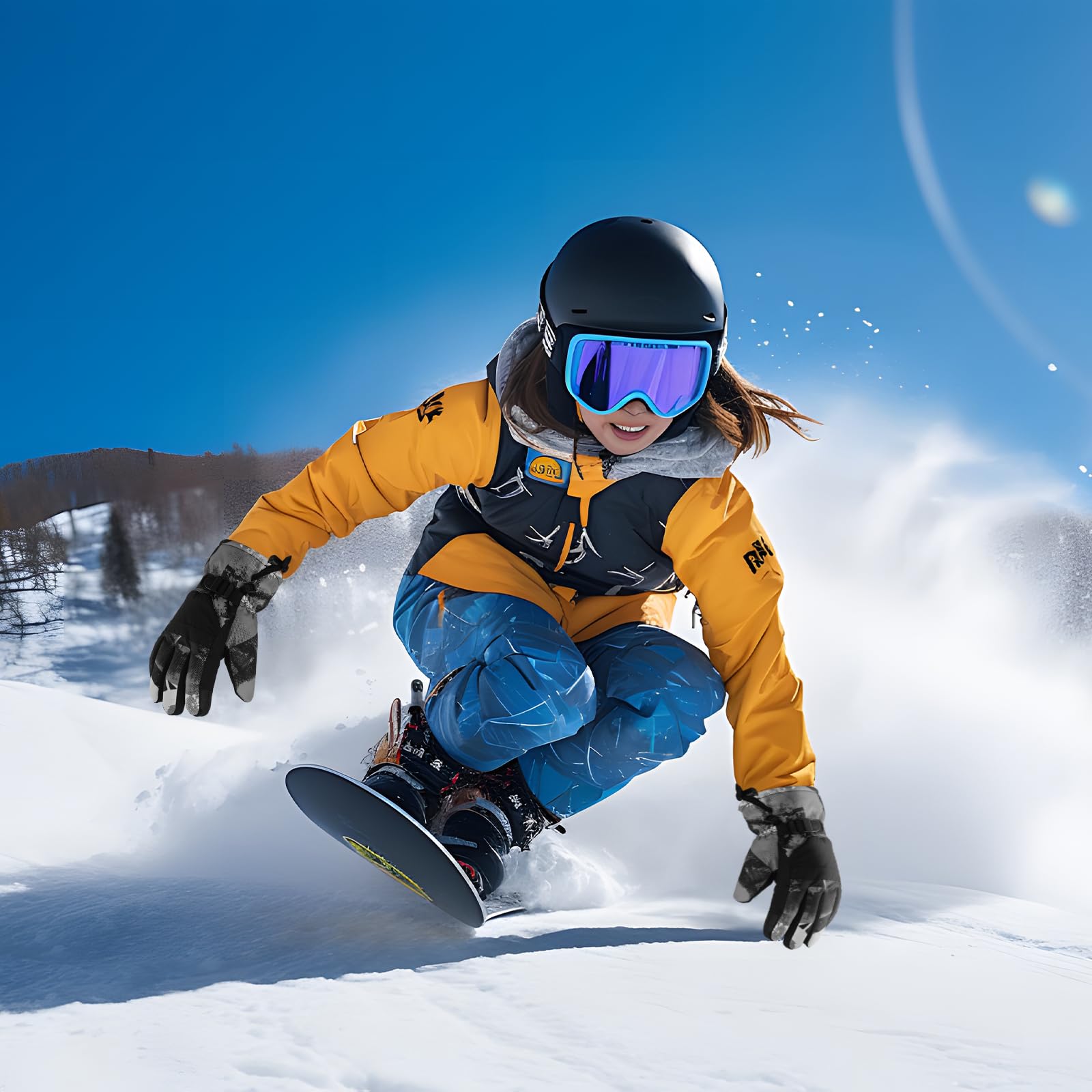 MIG4U Guanti da sci per bambini impermeabili 3M Thinsulate Touchscreen Guanti invernali per bambini, caldi guanti da neve per ragazze