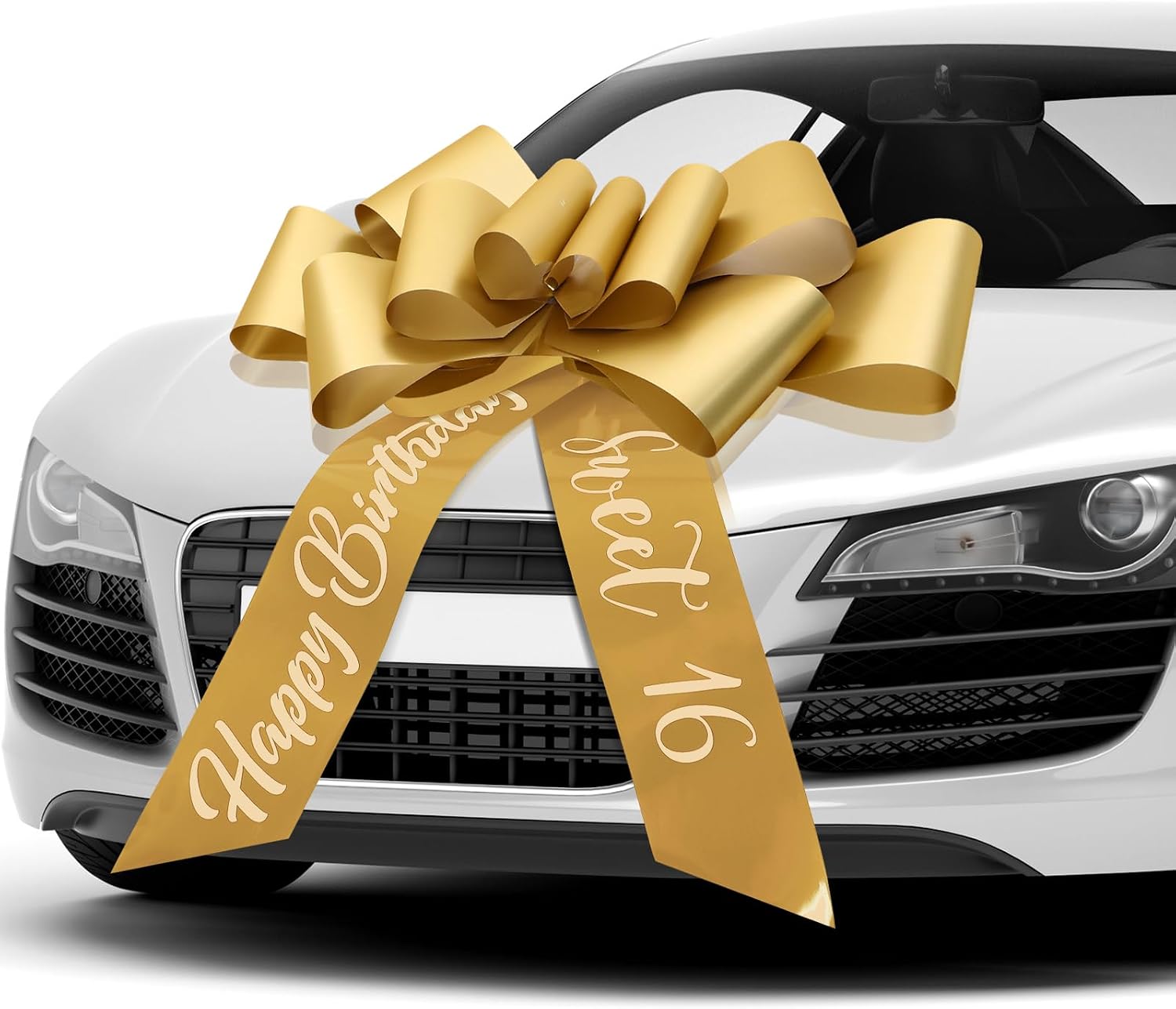 Wonderjune 30 Inch Big Car Bow - Giant Sweet 16 Birthday Bow Gift Wrapping Decoration for Surprise Party, Birthday Decorations(Red)