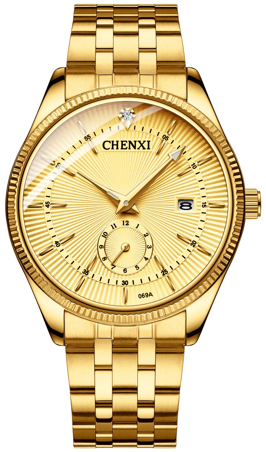Fanmis Mens Luxury Analog Quartz Gold Watch Business Stainless Steel Band Dress Wrist Watch Classic Calendar Date Window 3ATM Water Resistant (B06VX2V3HN) Amazon Price History, Amazon Price Tracker