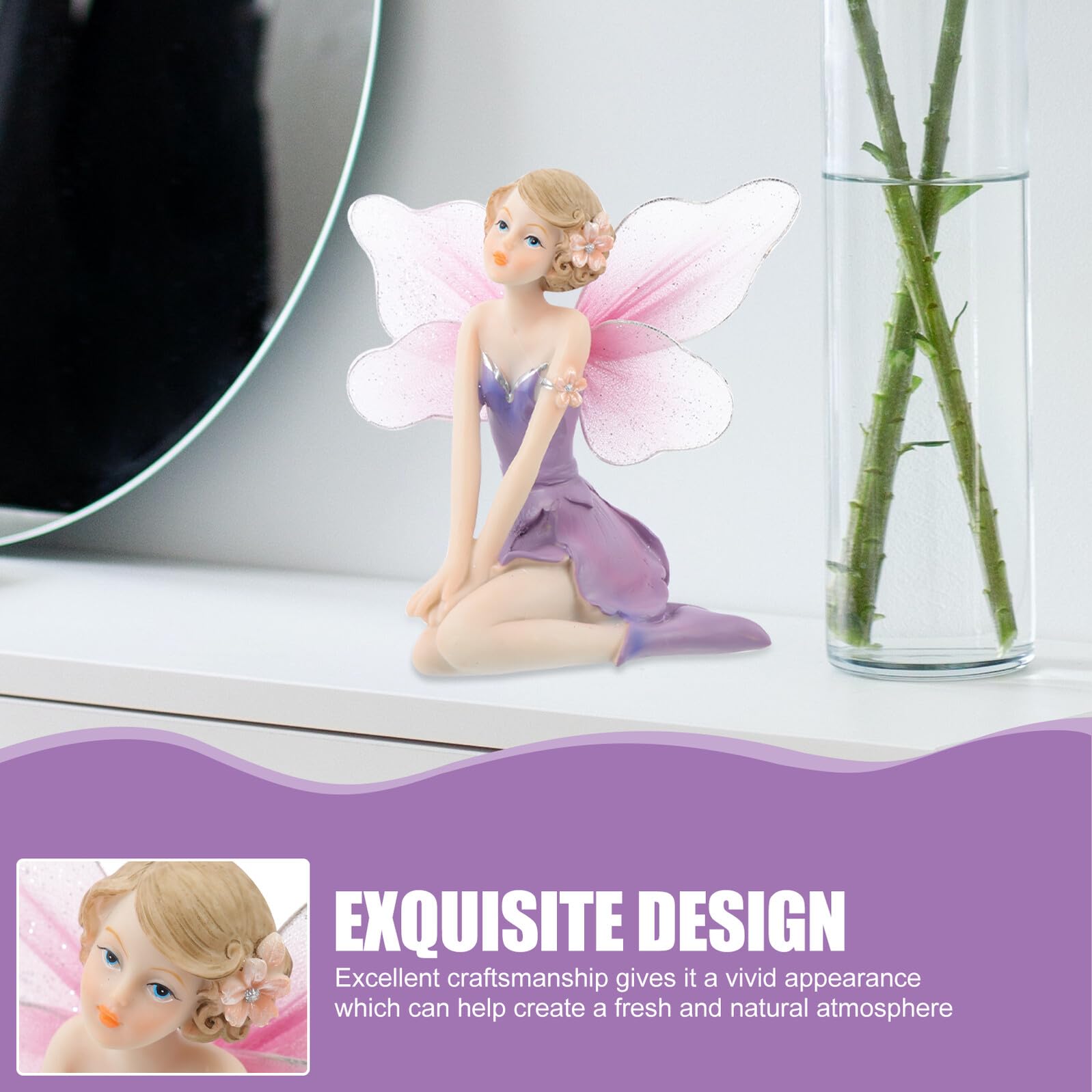 Estatua de Hada Floral de Resina, 1 Pieza, Adorno Decorativo para Jardín