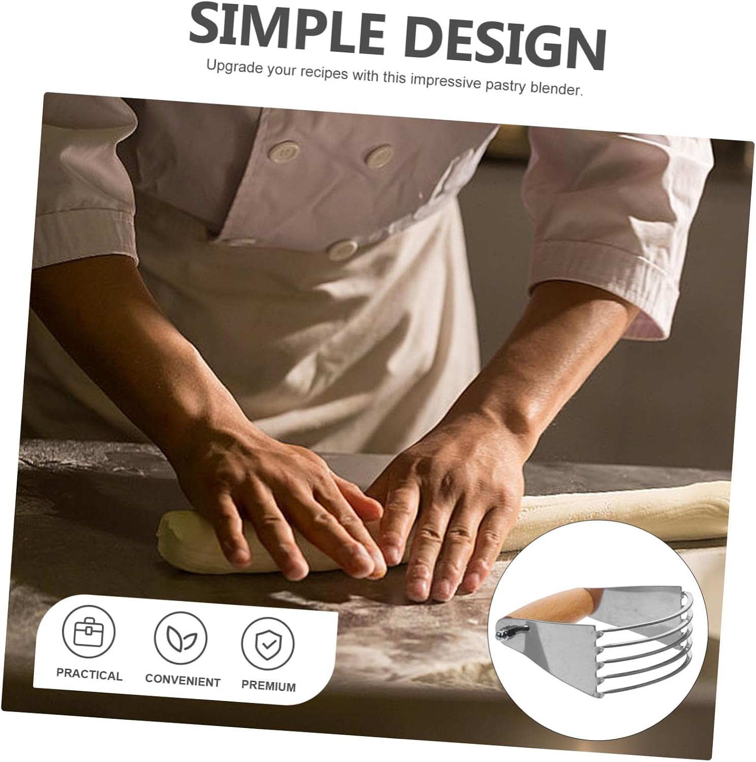Stainless Steel Dough Blender Pastry Cutter for Baking Mixing