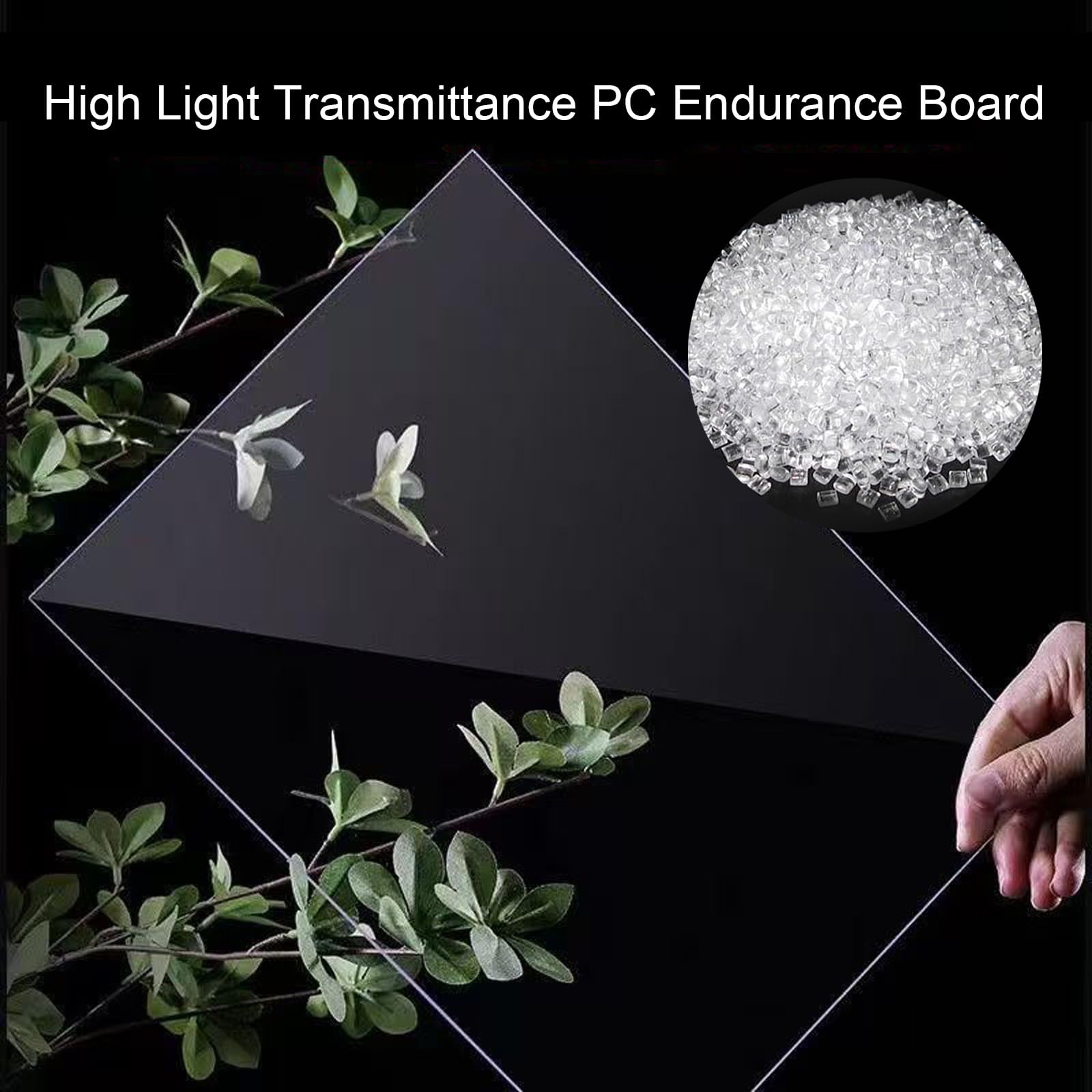 Lámina de Plástico Transparente de 1,2 mm de Grosor, Placa Policarbonato, Fáciles de Cortar, ideal para Cocheras, Solarios e Invernaderos (1,22 x 2,44 m)(Transparent)