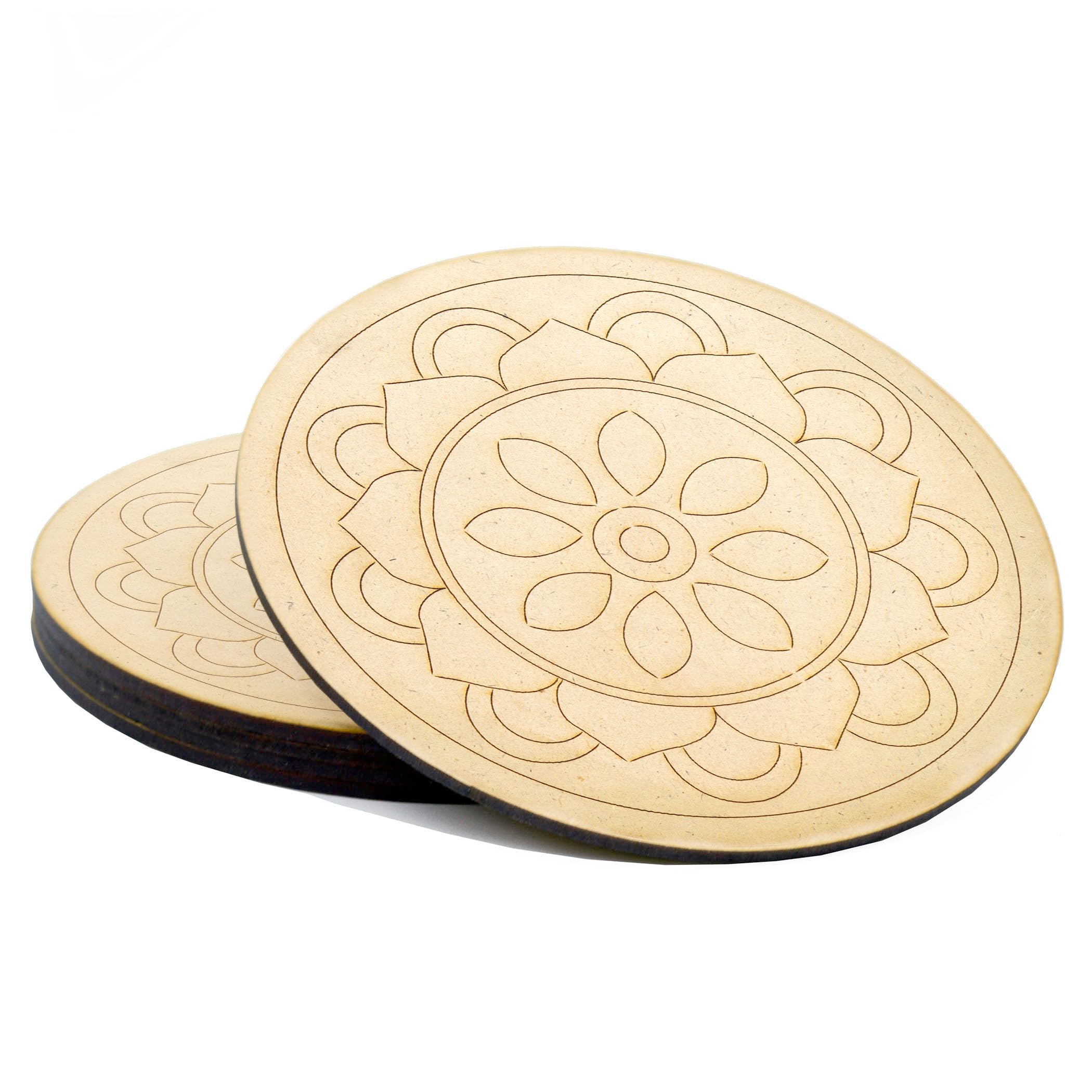 AJANTA ROYAL Wooden Pre Marked Circle MDF 3.5 mm Thick Round Cutouts for Art & Craft, Resin Art, Lipan Art, Madhubani Art, Mandala Art, Pyrography, DIY Painting MDL-02 (12x12 Inch) Qty:5-image-35