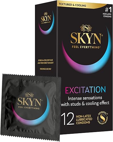SKYN Emoción 12 unidades Preservativos lubricados sin látex Pernos estimulantes con efecto refrescante para ella SKYN Emoción 12 unidades Preservativos lubricados sin látex Pernos estimulantes con efecto refrescante para ella