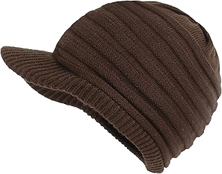 Unisex Winter Hats with Visor Warm Ski Hat Stylish Knitted Hat for Men and Women - Buy now