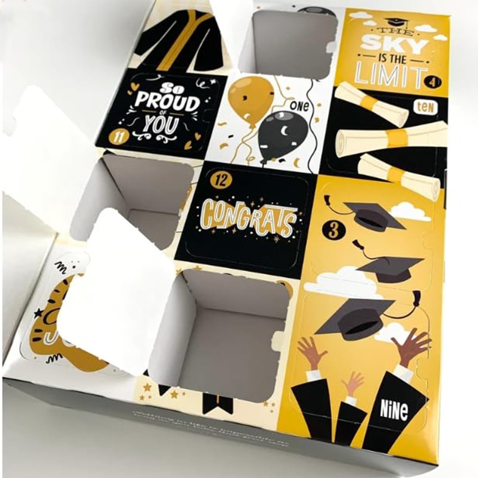 Graduation Gift Advent Calendar, 12-Day Surprise Box with Graduation-Themed Compartments, DIY Fillable Empty Gift Box for Graduates — view 5