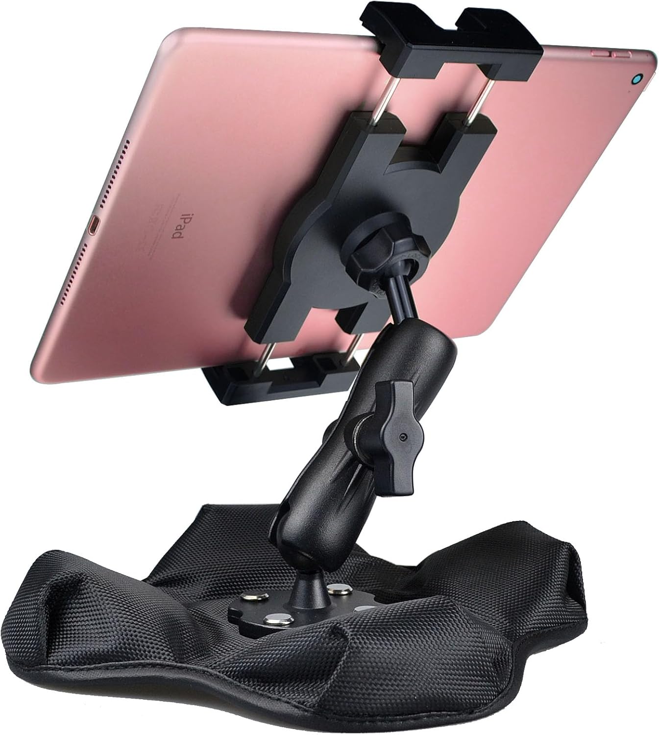 VAUBORTTI Tablet Stand for Desk – Adjustable Aluminum Arm, Weighted Non-Slip Beanbag Base, 360° Rotation, Supports 6.5''–13'' Tablets, for iPad, Samsung Tab, Kindle, Home & Kitchen Use