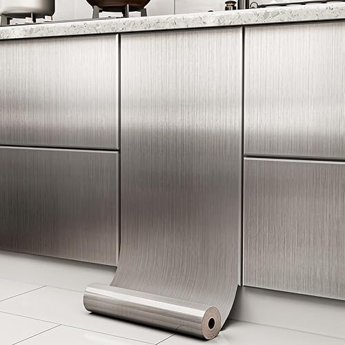 Cohoo Home Stainless Steel Contact Paper Peel and Stick Silver