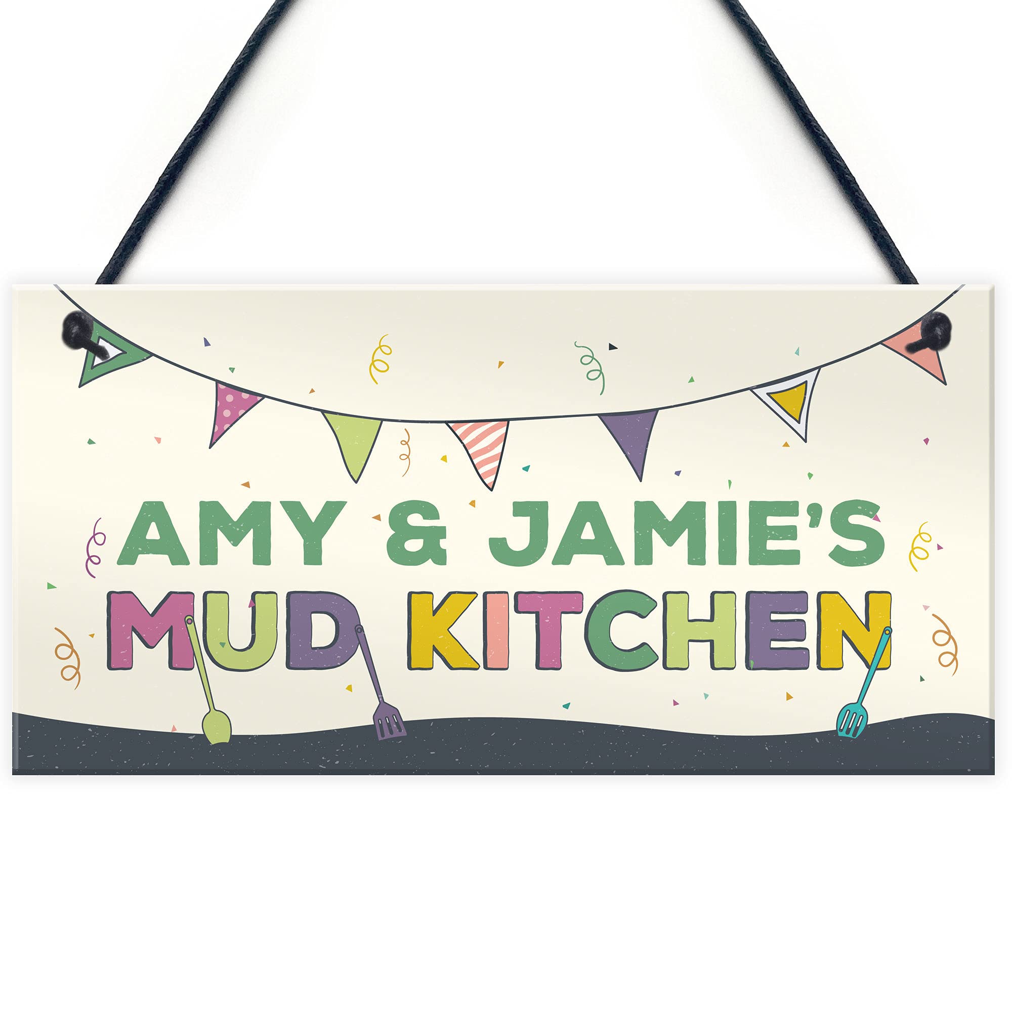 Childs Mud Kitchen Sign Personalised Garden Shed Sign Multicoloured Son Daughter Gift