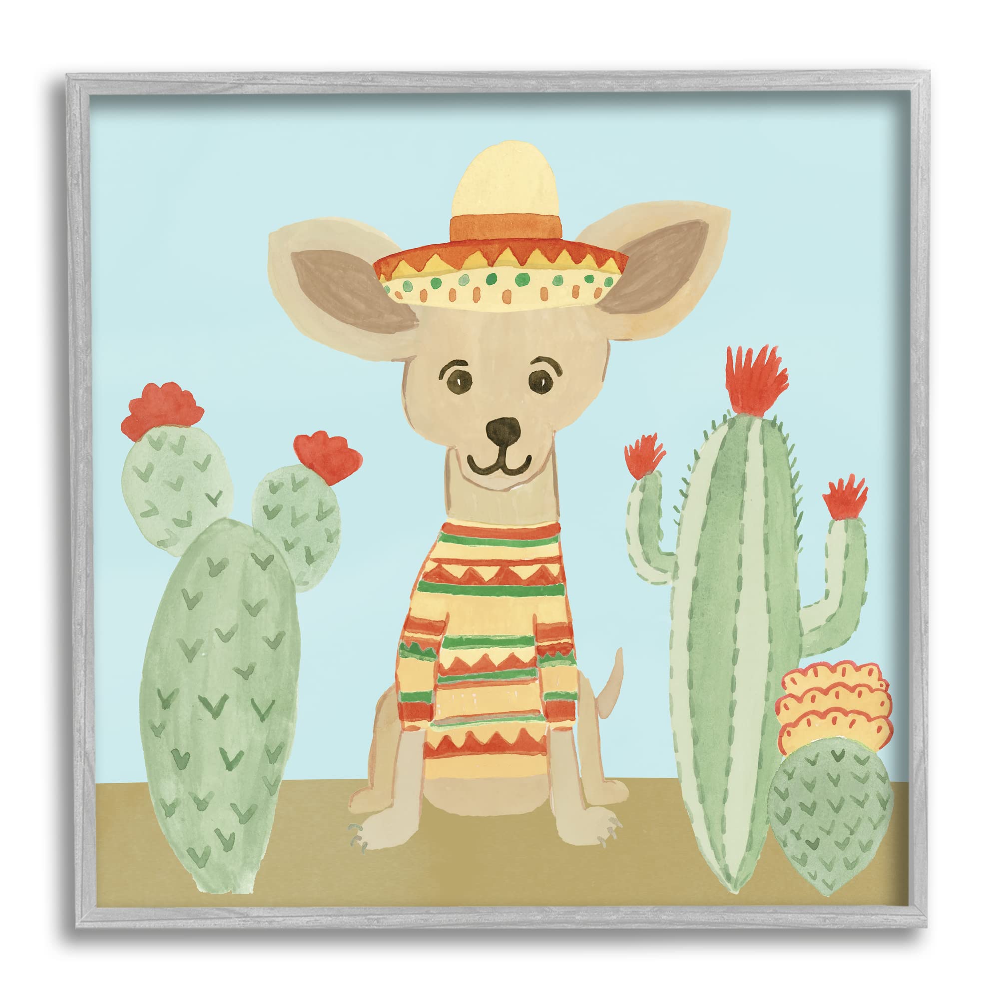 Small Chihuahua Dog Sombrero Desert Cactus Plants,Design by Heather Strianese