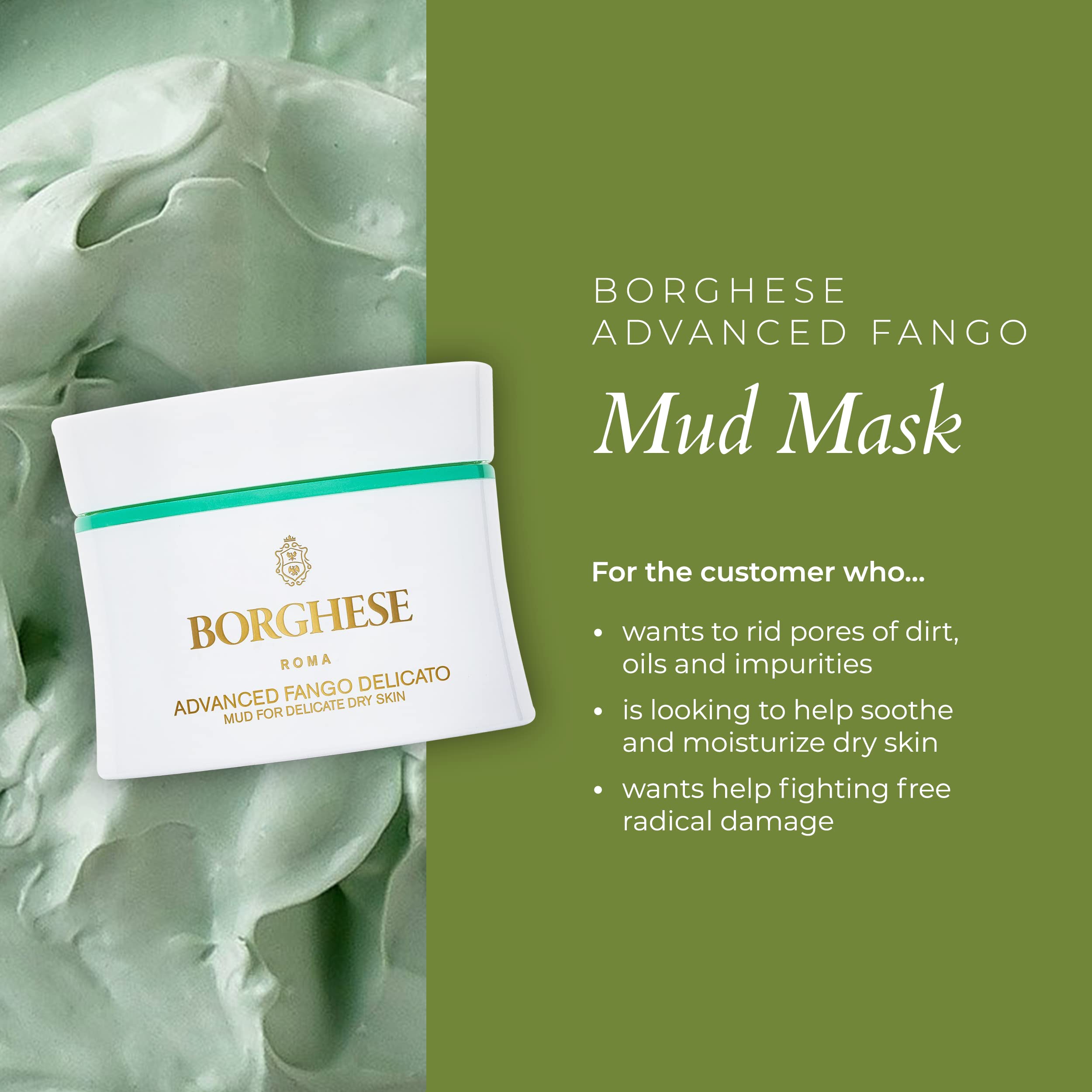 Borghese Advanced Fango Delicato Mud for Delicate Dry Skin, 2.7 oz