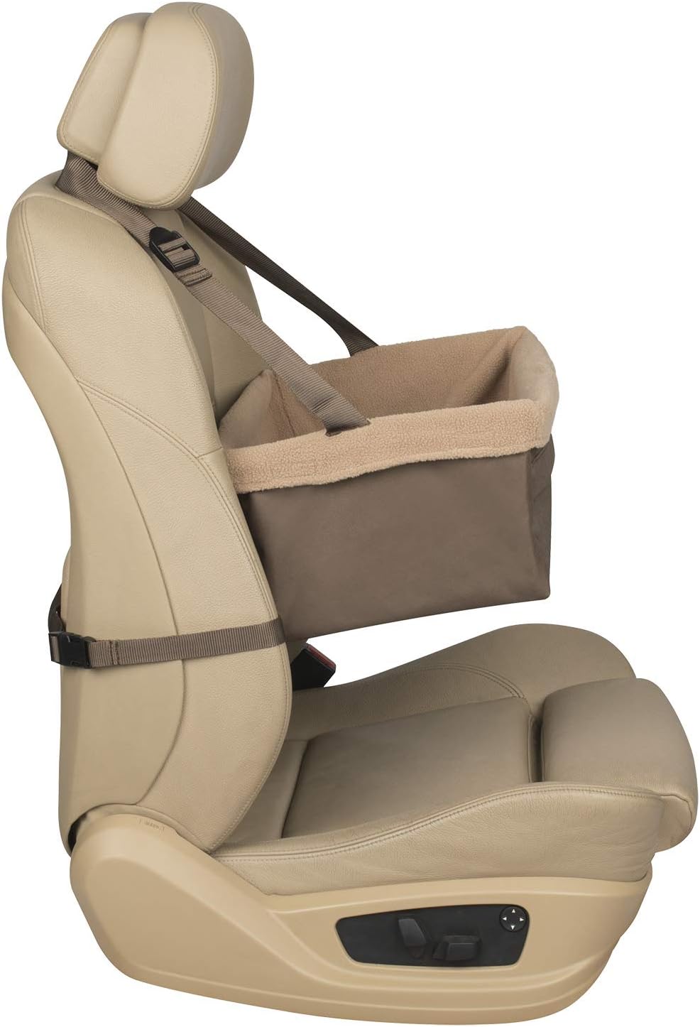PetSafe Happy Ride Dog Booster Seat for Car/Truck/SUV, Tan, up to 18 lb with Headrest Strap : Automotive Pet Harnesses : Pet Supplies
