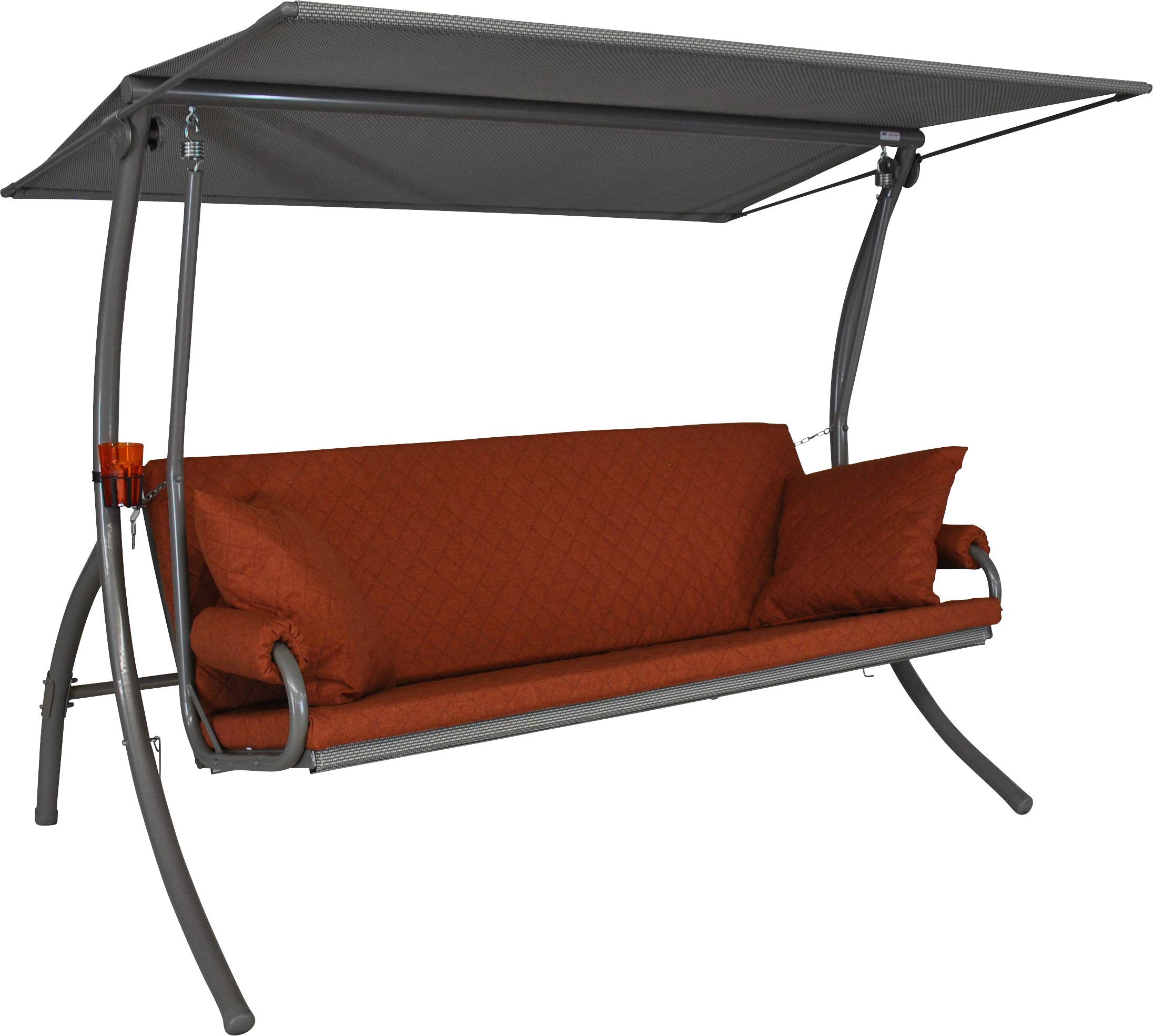 ANGERER Hollywoodschaukel Elegance Joy Terra | Gartenschaukel Made in Germany, Schaukel zum Sitzen, Liegen und Entspannen, inklusive Bett-Funktion, einfache Montage