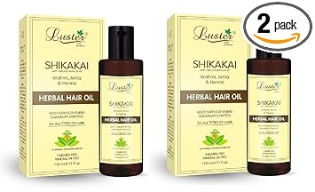 Luster Shikakai Herbal Hair Oil | Root Strengthening & Dandruff Control Hair Oil | Hair oil growth for Women & Men | For All Hair Types (Paraben & Mineral Oil Free) ? Pack of 2-110ml each