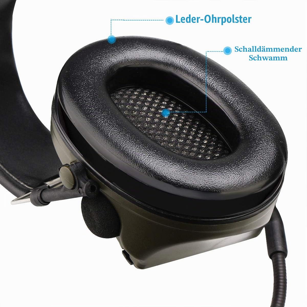 Retevis Funkgeräte Headset, Taktisches Headset, IPX4 Elektronisch Rauschunterdrückung Kopfhörer für Motorola DP1400 CP040 CP88 CP100 CP150 GP68 GP88 GP300 CT150 für Airsoft CS-Übungen (1 Stück)