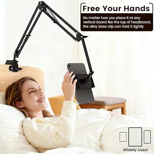 Miniatura 2 de Soporte ajustable para tableta, soporte plegable para Kindle con rotación de 360 grados, soporte de monitor portátil de acero de aleación de carbono