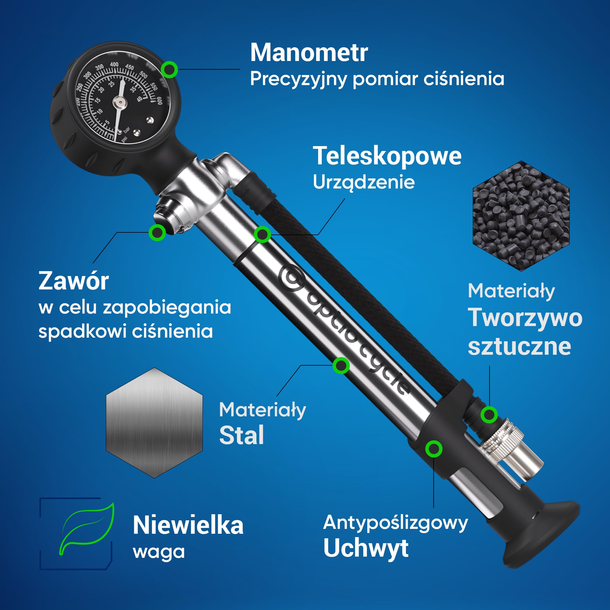 Pompka do Amortyzatora MTB – Pompka Wysokociśnieniowa z Manometrem do Widelca i Dampera | Shock Pump do Fox, RockShox, Manitou