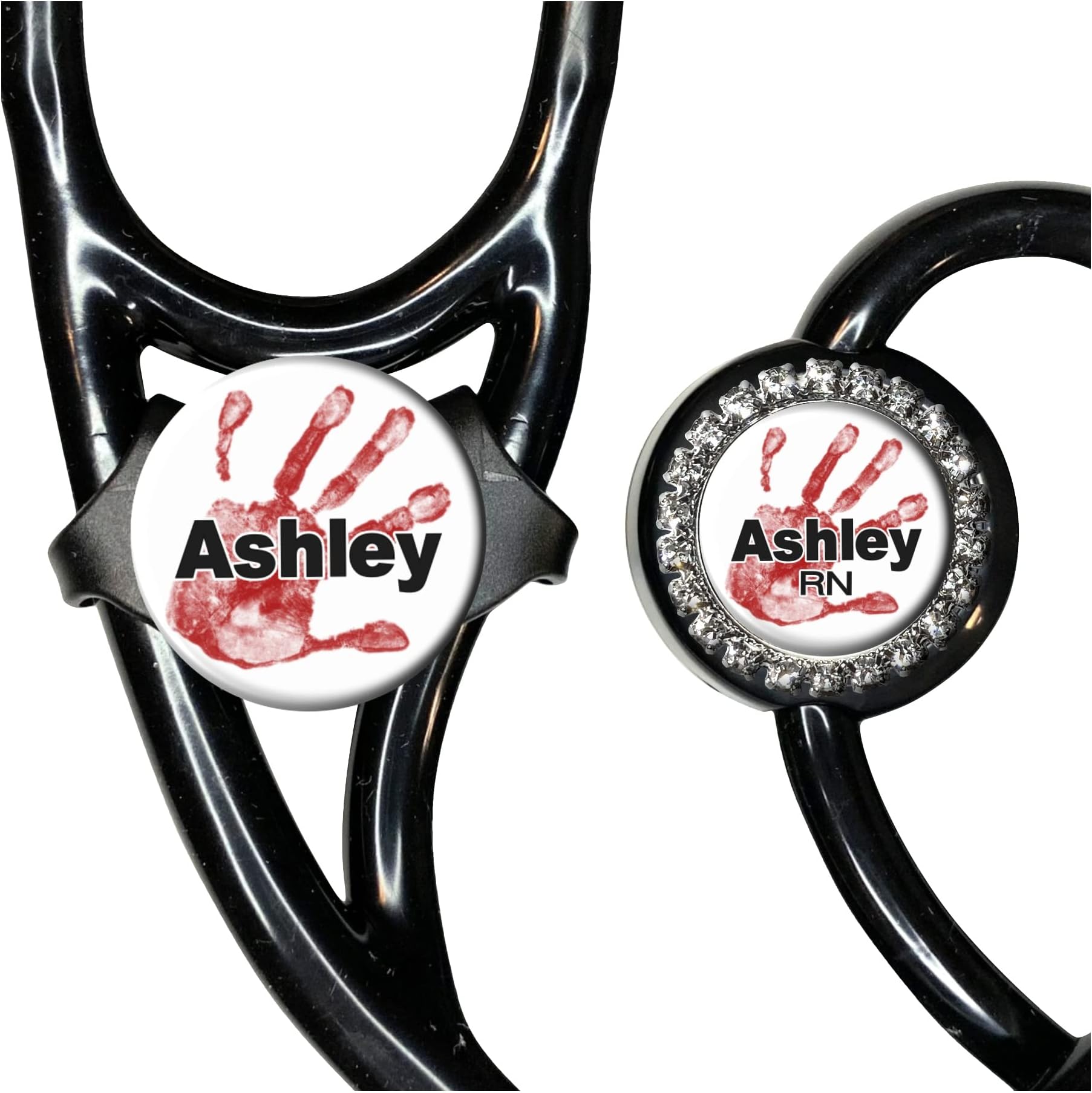 Stethoscope ID Tag for Nurses Doctors, Personalized Stethoscope Name Tag - Custom ER Bloody Hand Nursing ID Charm Student Graduation Gifts