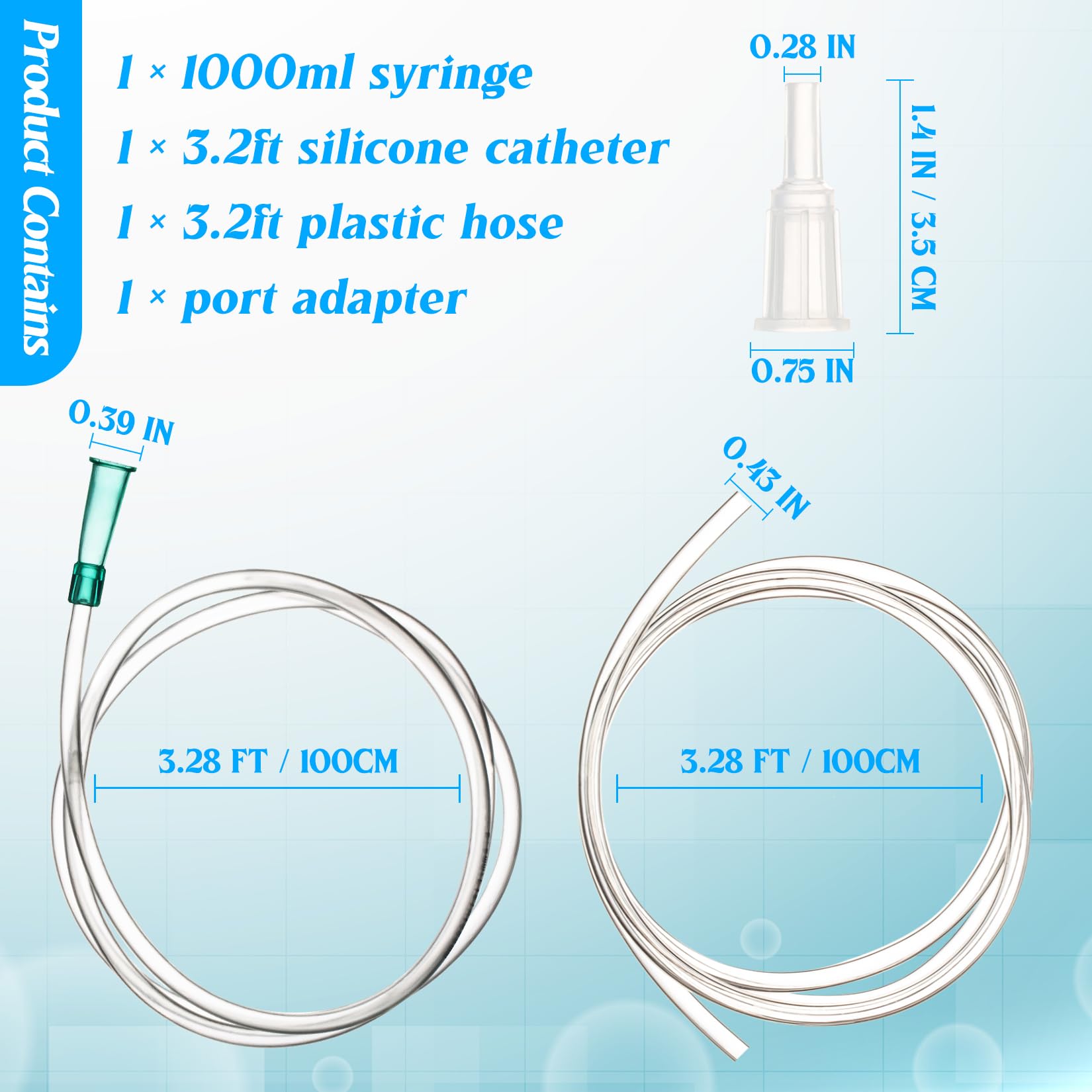 1000ml/cc Syringes with Tube 40 Inch Handy Plastic Tubing and Adapter Tip — Amazon image 4