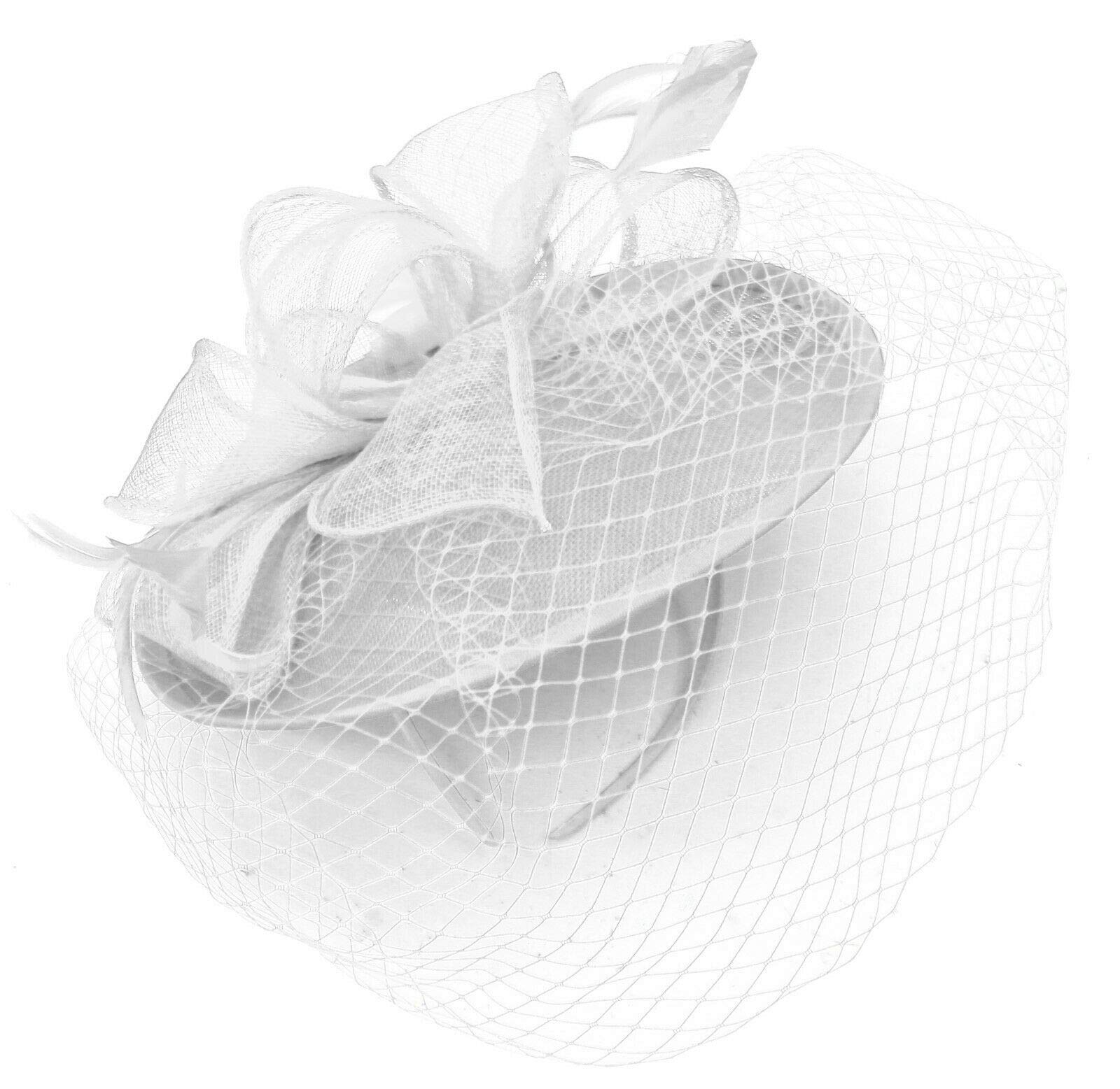 Caprilite Saucer Sinamay Headband Fascinator Wedding Ascot Hat Hatinator Birdcage Veil