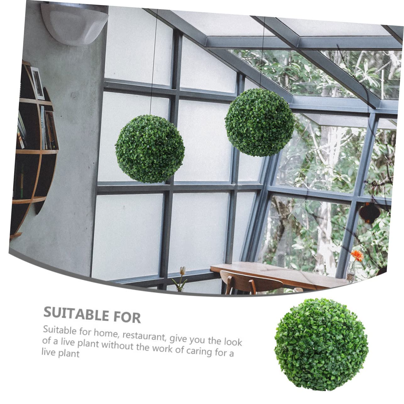 Cabilock 2piezas Bola De Topiario Artificial De Césped Colgante para Decoración De Bodas y para Interiores y Exteriores