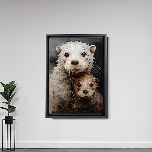 Miniatura 6 de Fox Mother Cub Print, In The Style Of Stencil,Based, Ivory, Kids Wall Art, Kids Wall Art Display, Mom And Baby Animal Art Print, Canvas Prints, Art