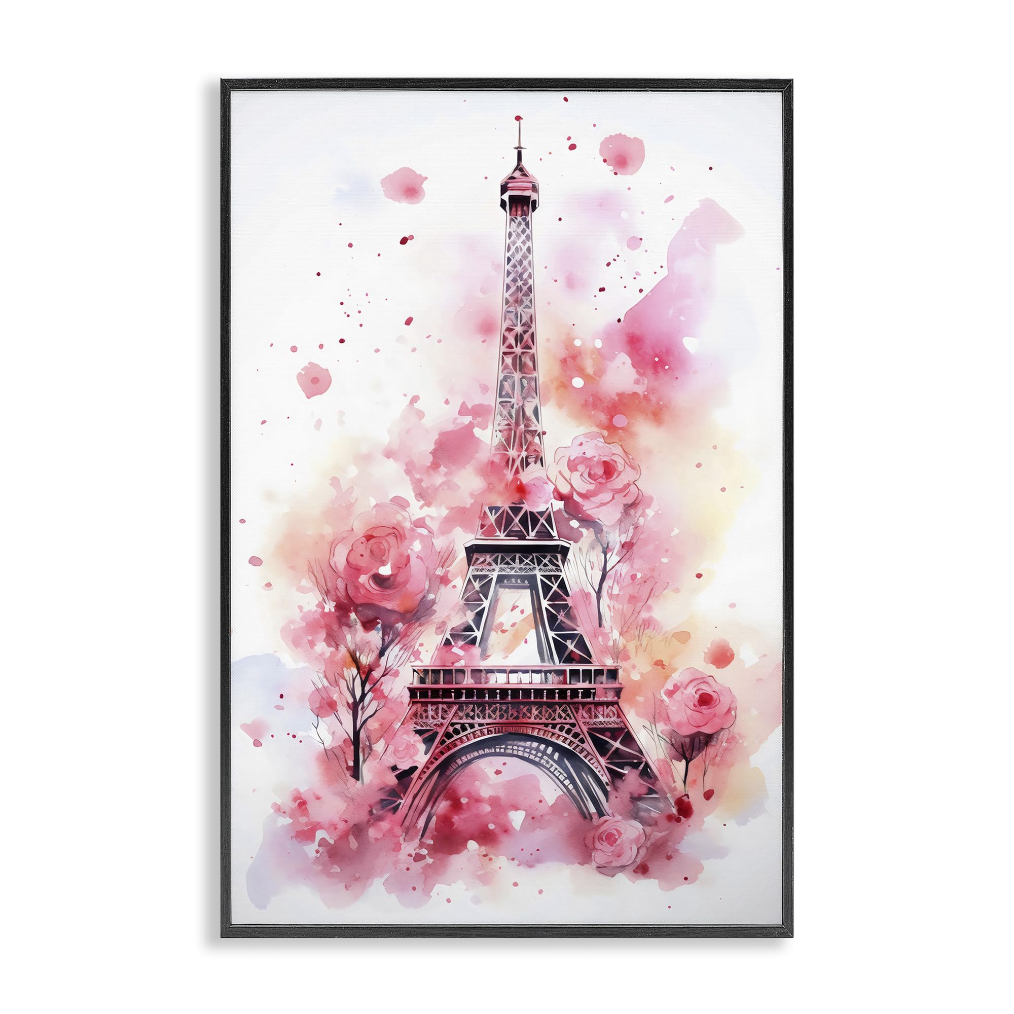 'Eiffel Tower In Roses'| Framed Giclee Art