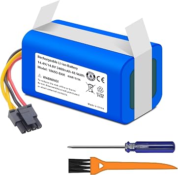 3400mah Replacement Battery Compatible for Robot 360 C50 TCL S1 /S15 / S18, for AIRROBO P10 Formate E-550G/WRobot Vacuum Upgrade Capacity New Battery withTools 14.4V
