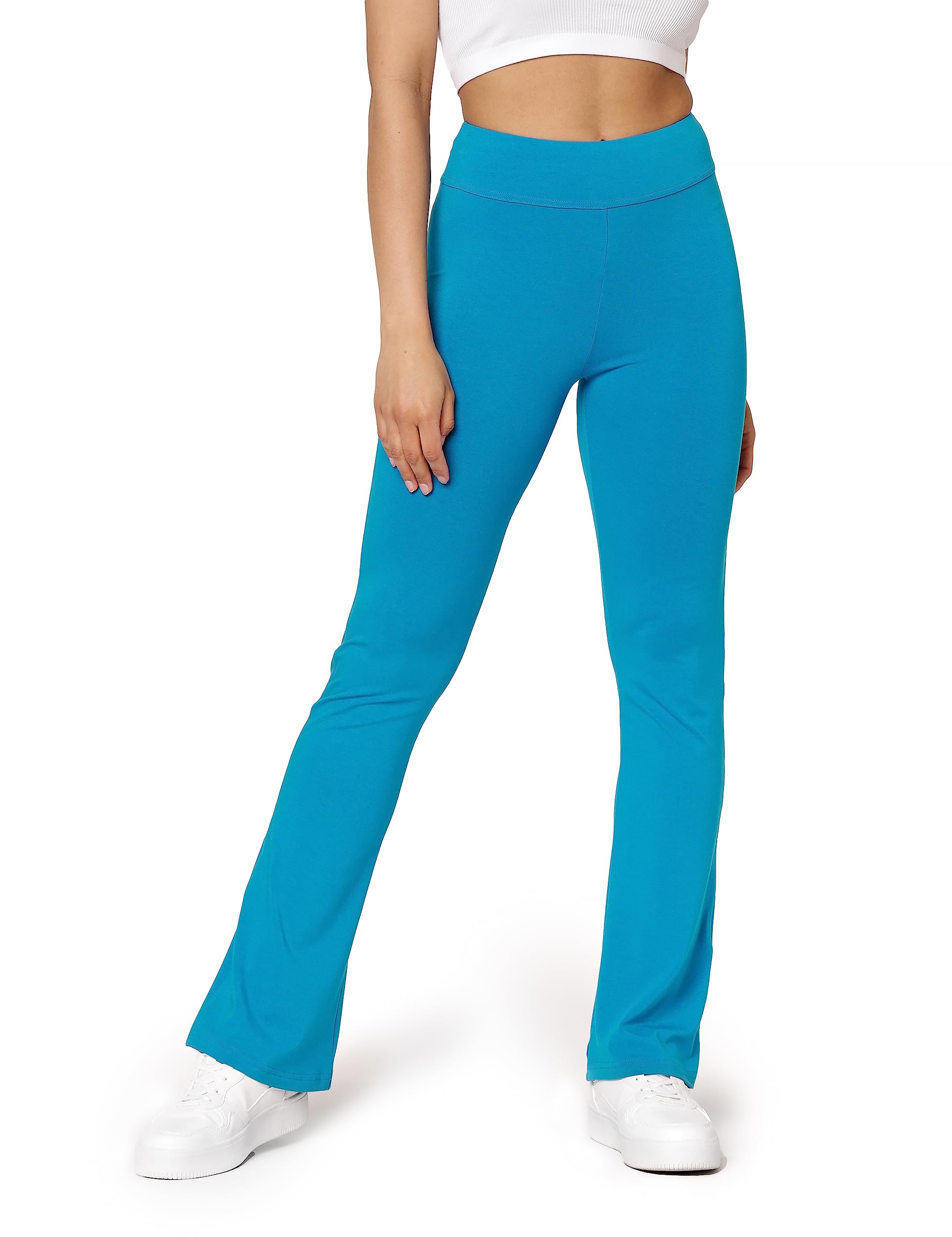 Bellivalini Yogahose für Damen dünne Jogginghose Weite Stoffhose Flare aus Viskose BLV50-277