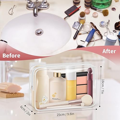 Miniatura 2 de 12 bolsas de aseo transparentes para mujeres y hombres, bolsa de cosméticos transparente para viaje, organizador de maquillaje, bolsa aprobada por