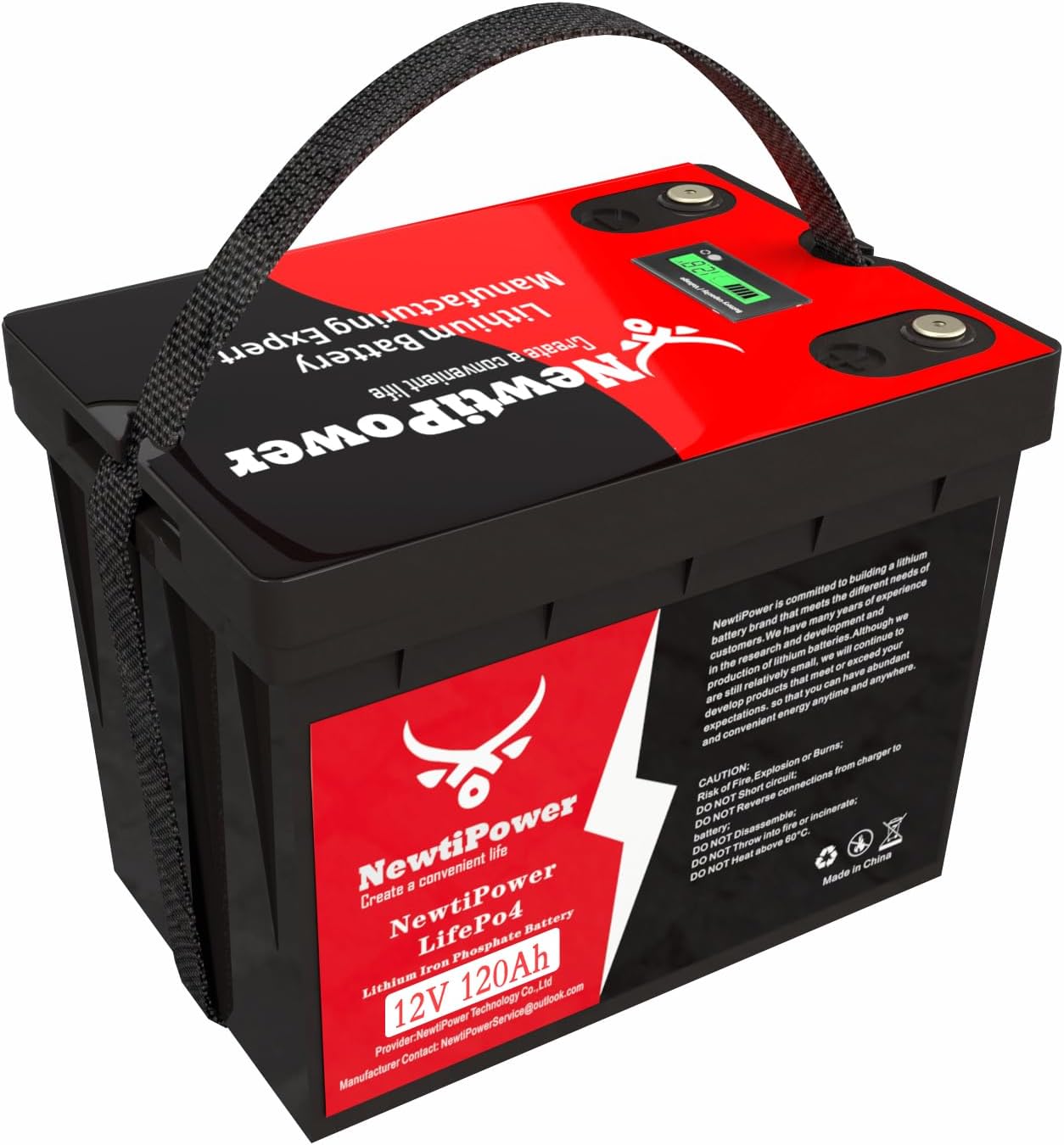 12V 120Ah LiFePO4 Lithium Battery 100A BMS,NewtiPower 10000+ Deep Cycle Lithium Iron Phosphate Battery Great For Winter Power Shortage, RV, Marine and Off Grid Applications (12V 120Ah)