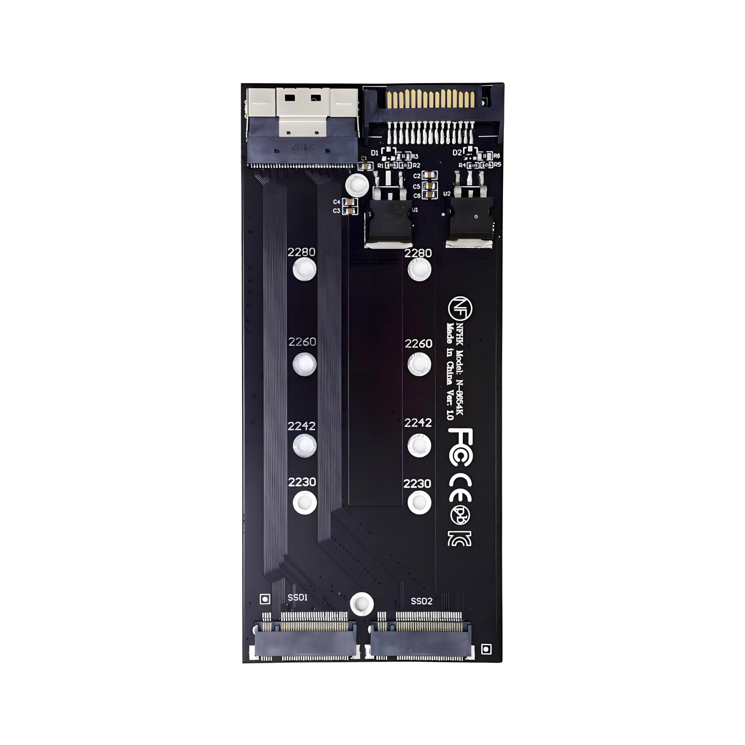Dual 2X NVME M.2 AHCI to PCIE Express 3.0 4.0 Detachable Bifurcation Virtual Raid Slimline SFF-8654 8X Raid Card VROC Raid0 Hyper Adapter-image-36