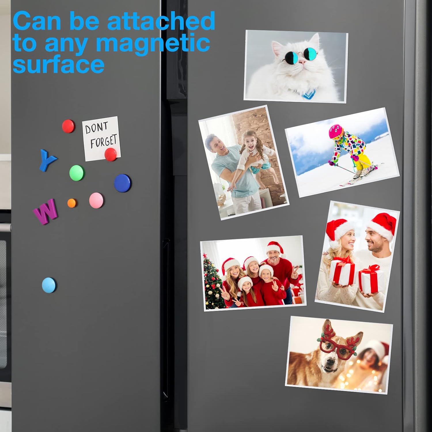 Yunsailing 50 Pack Magnetic Picture Frames Photo Frames for Refrigerator with Clear Pockets for Fridge Kitchen Office Cabinet Magnetic Display Wall(4 x 6 Inch,White)