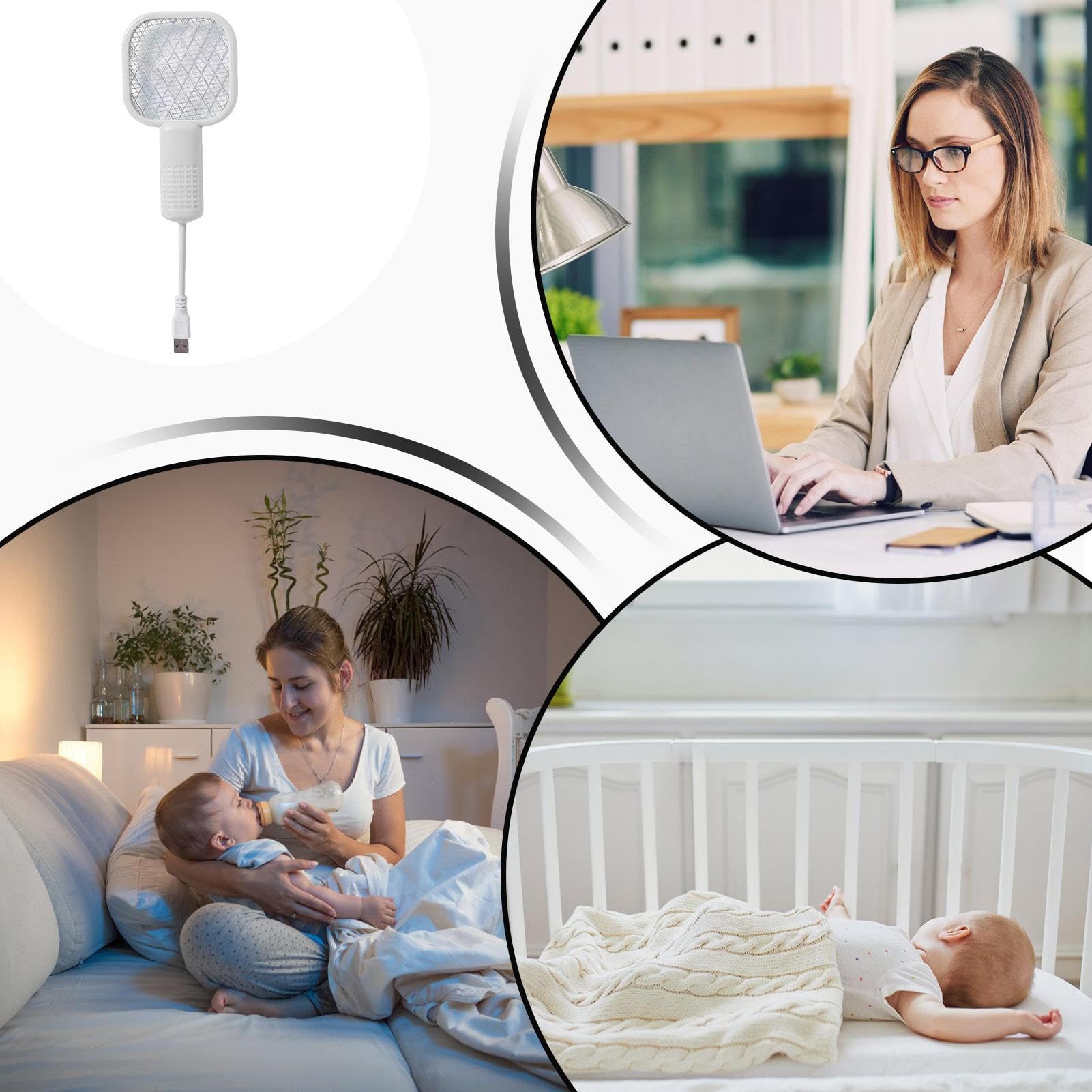 Fly Swatter Electric, Electric Swatter | Racket Zapper a mosca portatile - Trappola a maglie di sicurezza a 5 strati con luce a LED attrattiva, catcher lampada per il campeggio del patio nel cortile