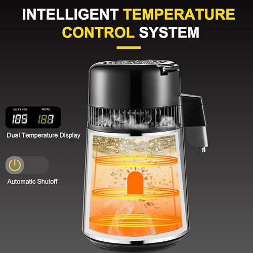 Miniatura 4 de VEVOR Water Distiller 4L Distilled Water Maker Pure Water Distiller with Dual Temperature Displays 750W Distilled Water Machine Water Distillers for