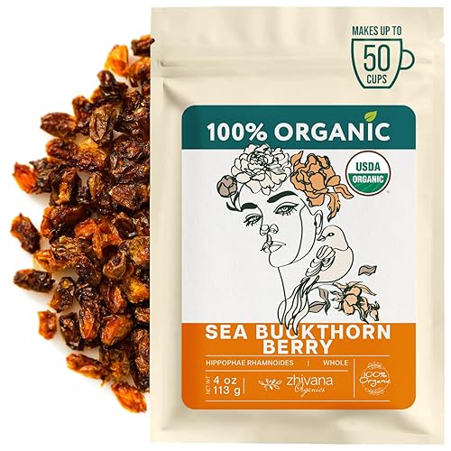 Miniatura 25 de Zhivana Organics - Té orgánico de bayas de espino blanco 16 onzas, para presión arterial alta, apoyo para la salud cardíaca y relajación