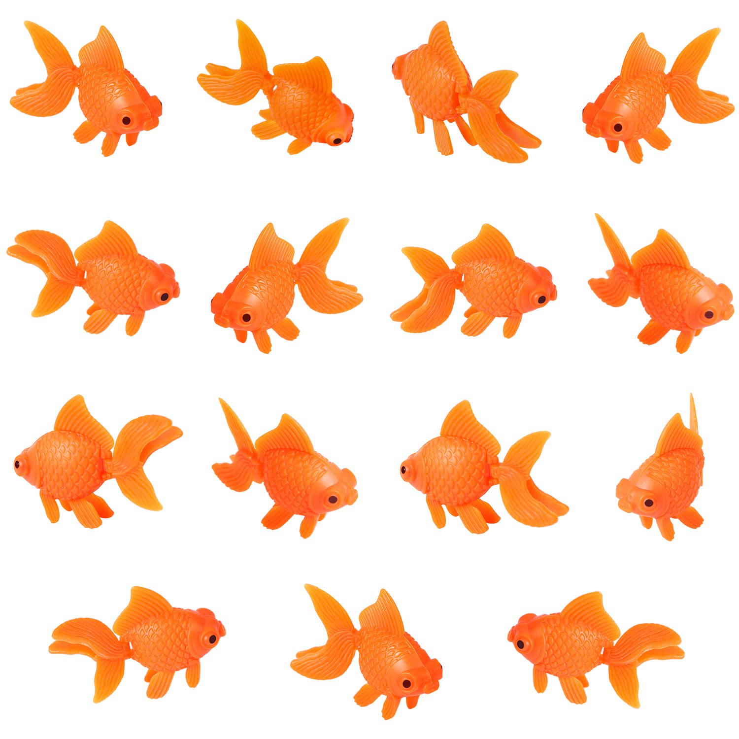 CCOZN 15 Pieces Orange Plastic Artificial Goldfish Aquarium Fish Bowl Tank Terrarium Decoration Moving Floating Glodfish Ornament for Party Decor