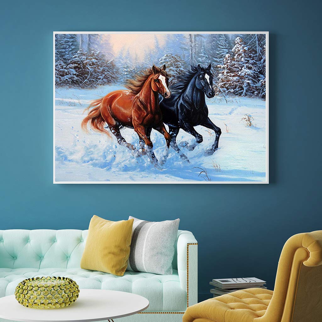 DCIDBEI (40x50cm) DIY 5D Diamond Painting Full Square Drill Kits Running Horse Painting by Diamonds Embroidery Supplies Rhinestone Picture Wall Art Canvas Square Craft for Home Wall Decor - Image 3